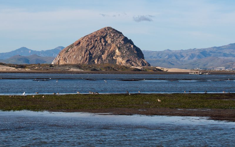 Morro Rock rising above the Morro Bay estuary on California's Central Coast