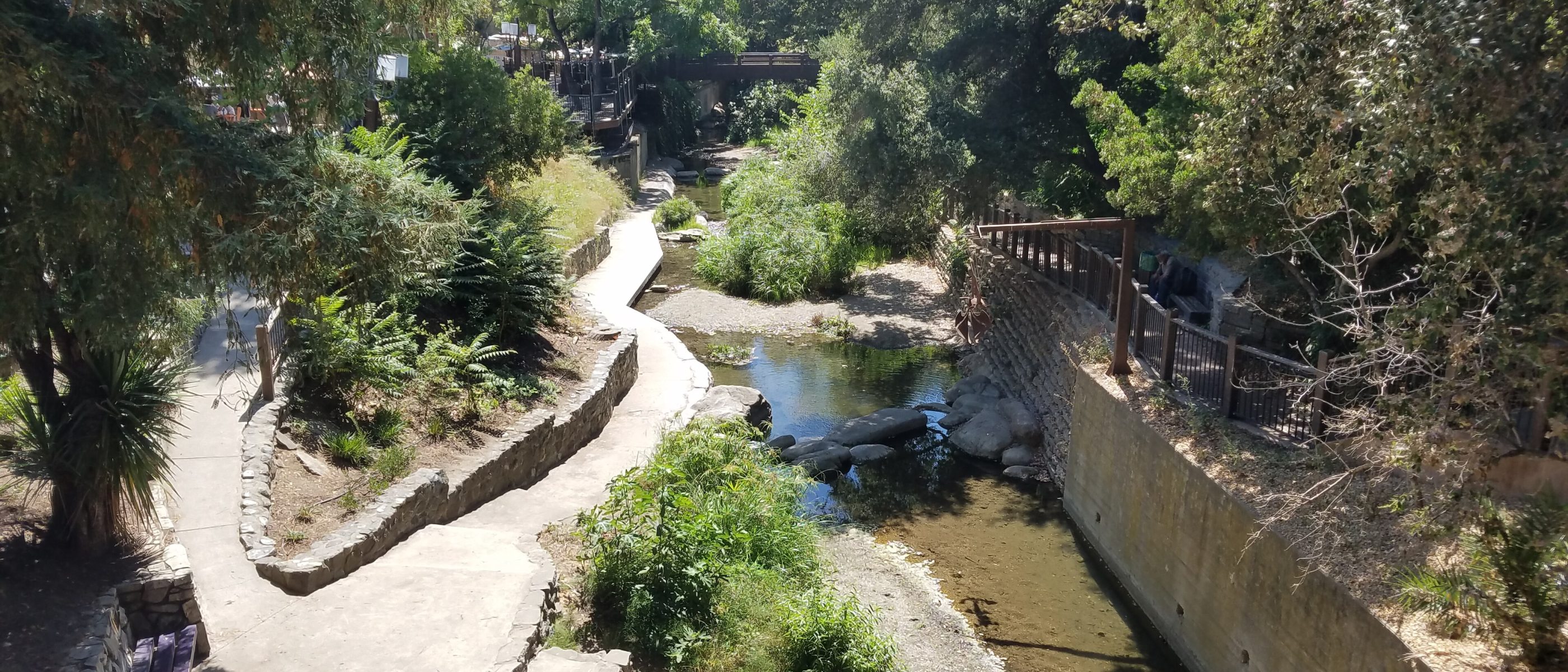 Footpath and steps beside San Luis Obispo Creek in downtown San Luis Obispo
