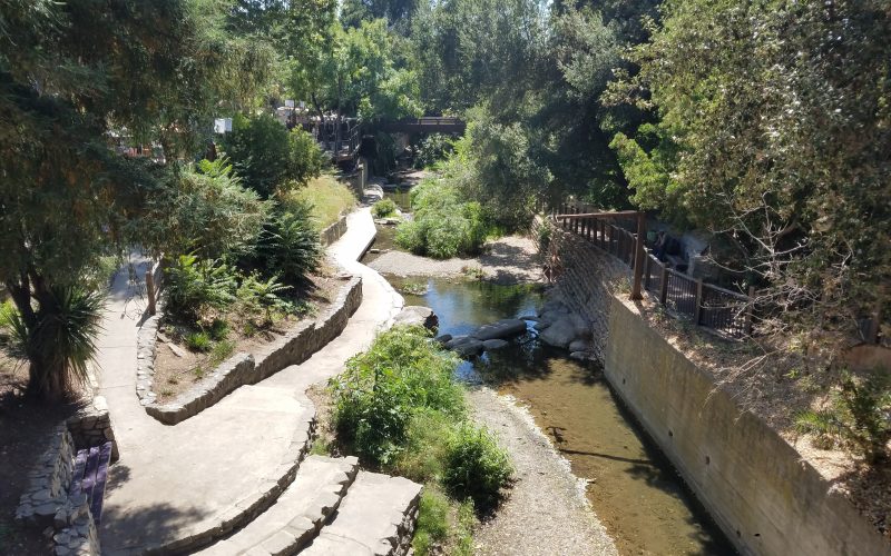 Footpath and steps beside San Luis Obispo Creek in downtown San Luis Obispo
